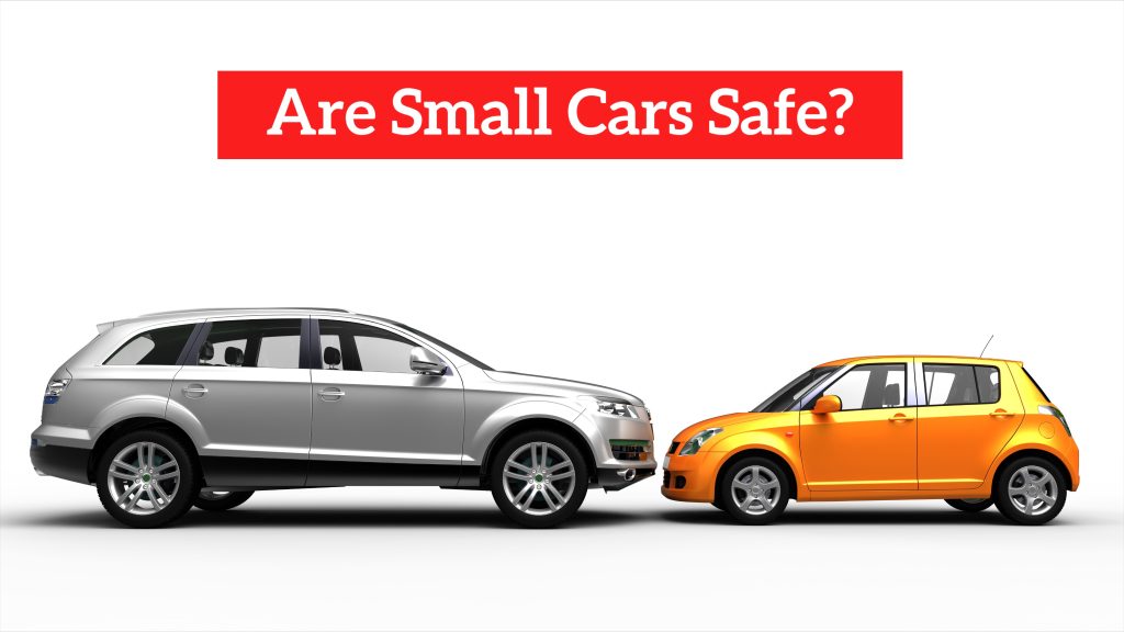 A small car and a big car