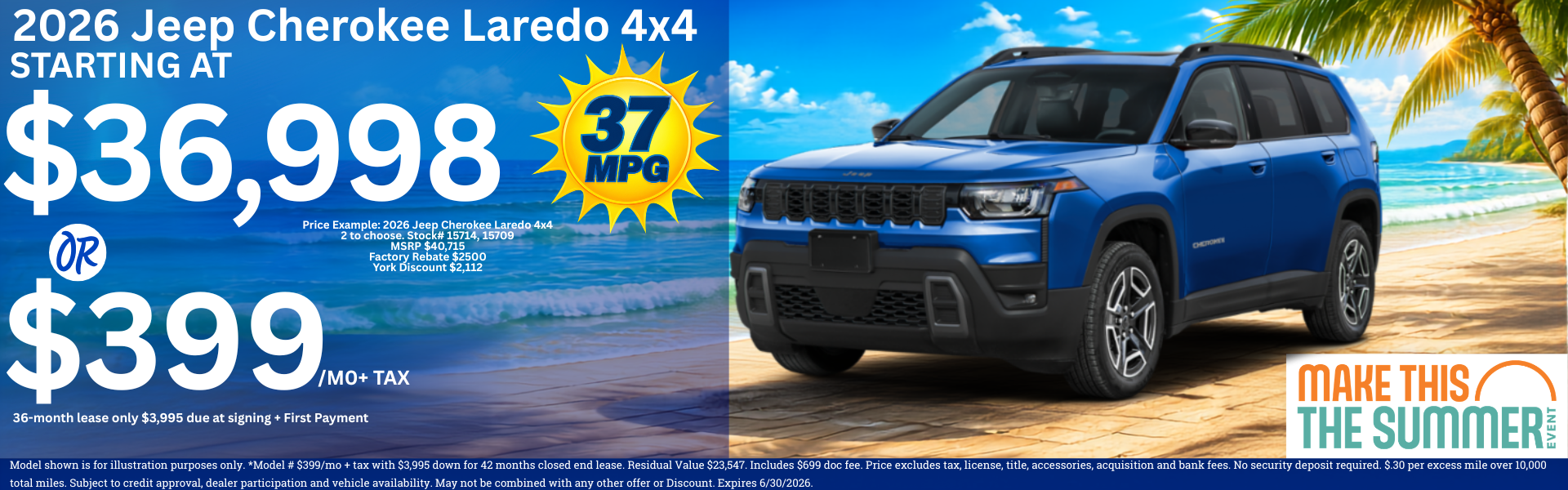 New Jeep Cherokee Specials and Best Lease Deals Near Prescot